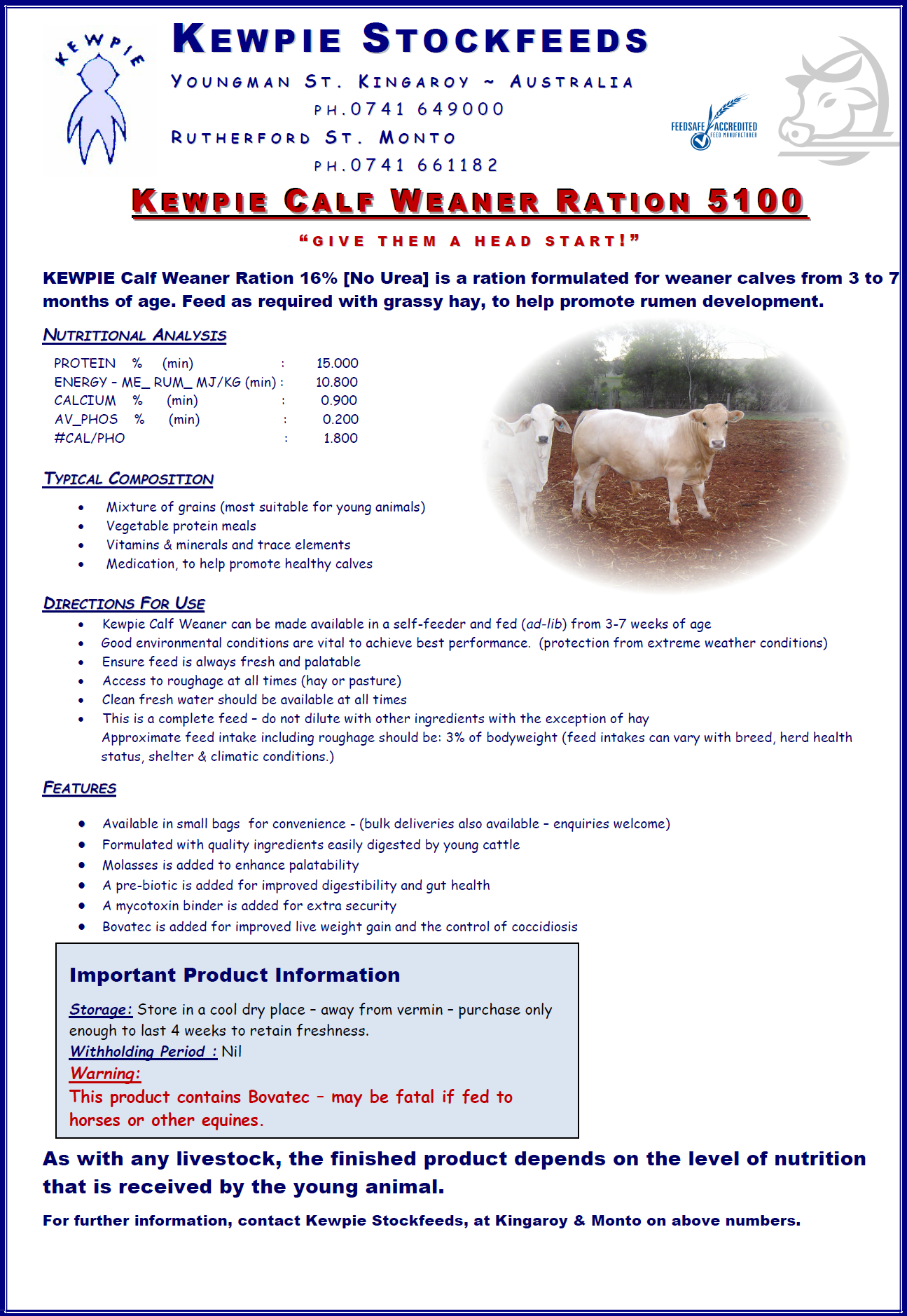 Kewpie 5100 Cattle Calf Weaner